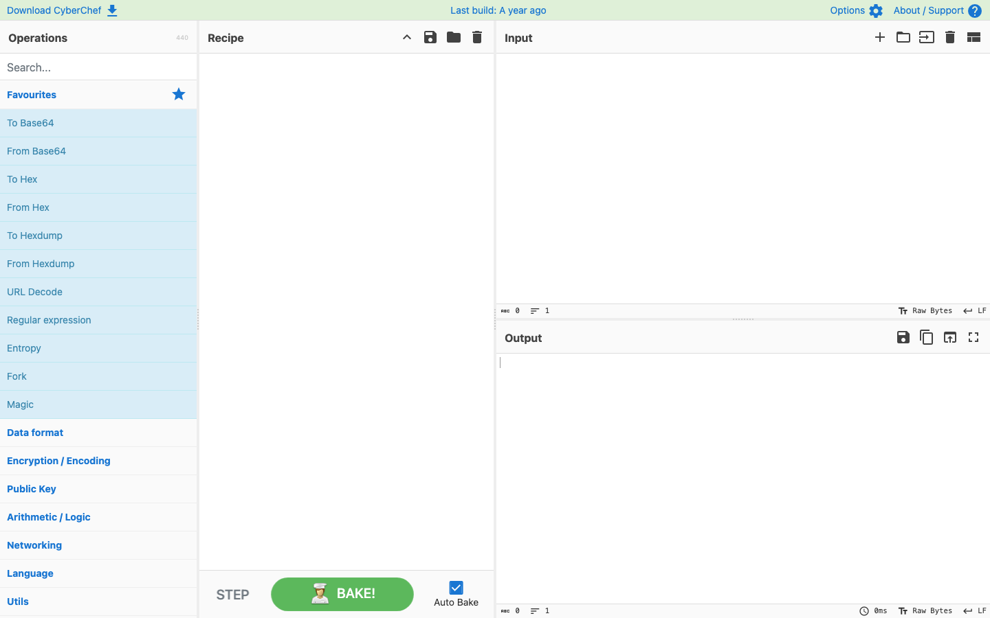 CyberChef data tools interface running locally