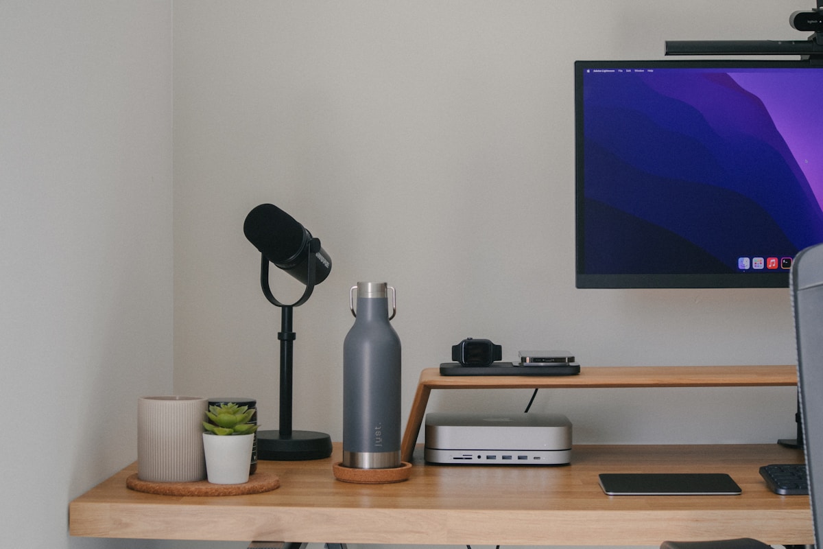 Mac mini desk setup for offline knowledge server